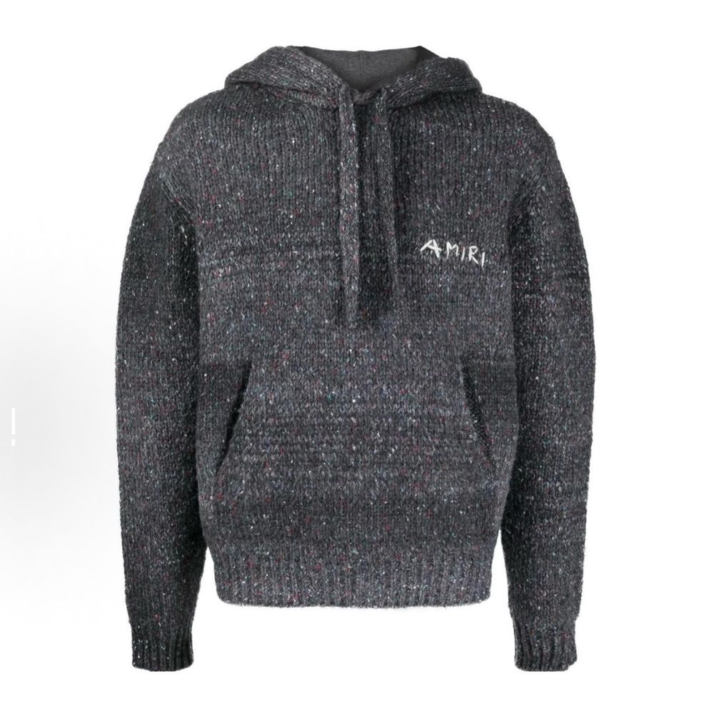 Brand New With Tag Amiri Gray Knit Hoodie